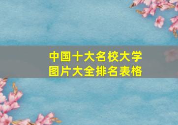 中国十大名校大学图片大全排名表格