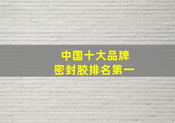 中国十大品牌密封胶排名第一