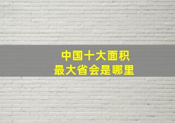 中国十大面积最大省会是哪里