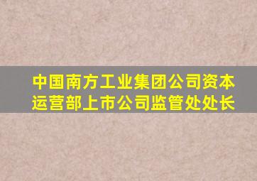 中国南方工业集团公司资本运营部上市公司监管处处长