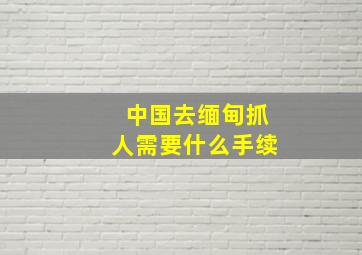 中国去缅甸抓人需要什么手续