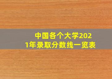 中国各个大学2021年录取分数线一览表