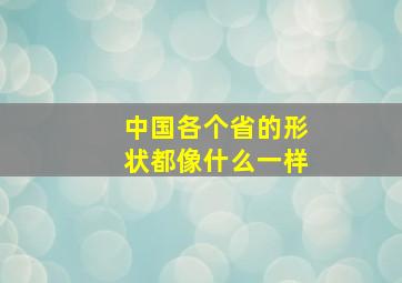 中国各个省的形状都像什么一样