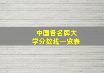 中国各名牌大学分数线一览表