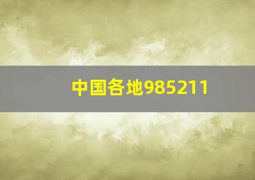 中国各地985211