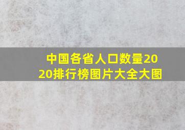 中国各省人口数量2020排行榜图片大全大图