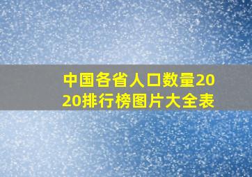 中国各省人口数量2020排行榜图片大全表