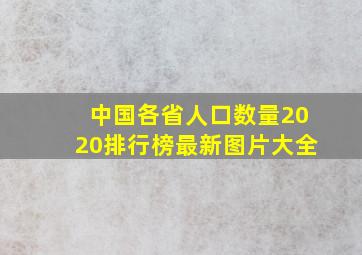 中国各省人口数量2020排行榜最新图片大全