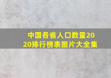 中国各省人口数量2020排行榜表图片大全集