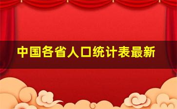 中国各省人口统计表最新