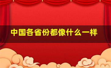 中国各省份都像什么一样