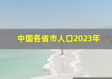 中国各省市人口2023年