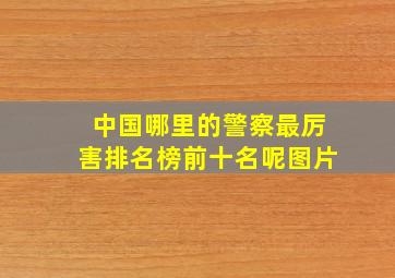 中国哪里的警察最厉害排名榜前十名呢图片