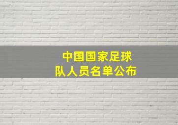 中国国家足球队人员名单公布