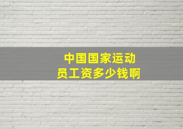 中国国家运动员工资多少钱啊