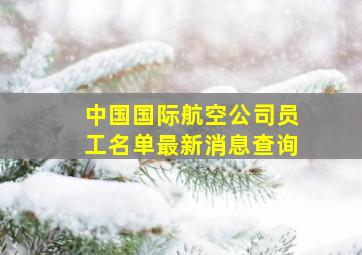 中国国际航空公司员工名单最新消息查询