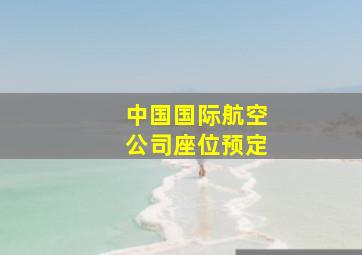 中国国际航空公司座位预定