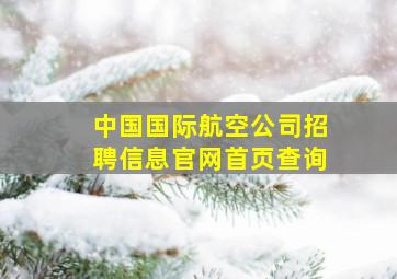 中国国际航空公司招聘信息官网首页查询