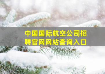 中国国际航空公司招聘官网网站查询入口