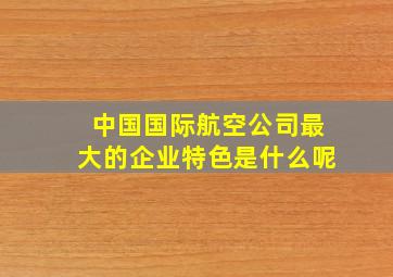 中国国际航空公司最大的企业特色是什么呢