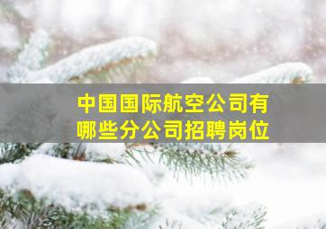 中国国际航空公司有哪些分公司招聘岗位