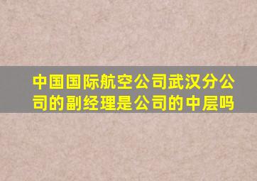 中国国际航空公司武汉分公司的副经理是公司的中层吗