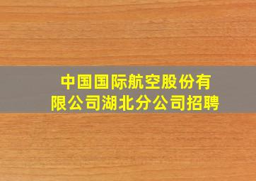 中国国际航空股份有限公司湖北分公司招聘