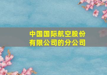 中国国际航空股份有限公司的分公司