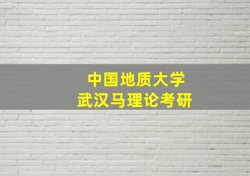 中国地质大学武汉马理论考研