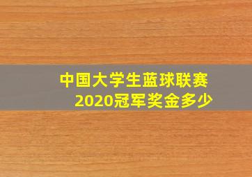 中国大学生蓝球联赛2020冠军奖金多少