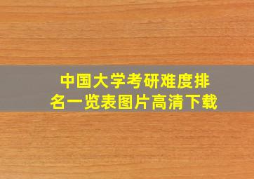 中国大学考研难度排名一览表图片高清下载