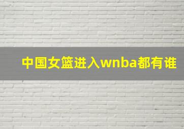 中国女篮进入wnba都有谁