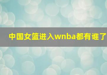 中国女篮进入wnba都有谁了