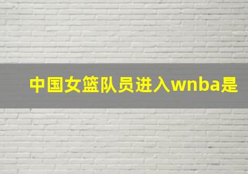 中国女篮队员进入wnba是