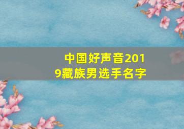 中国好声音2019藏族男选手名字