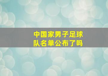 中国家男子足球队名单公布了吗