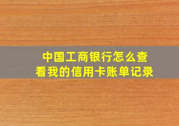 中国工商银行怎么查看我的信用卡账单记录