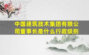 中国建筑技术集团有限公司董事长是什么行政级别