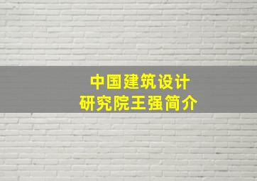 中国建筑设计研究院王强简介