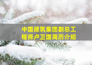 中国建筑集团副总工程师卢卫国简历介绍