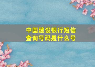 中国建设银行短信查询号码是什么号