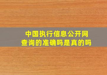 中国执行信息公开网查询的准确吗是真的吗