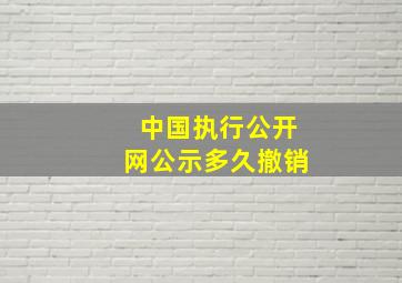 中国执行公开网公示多久撤销