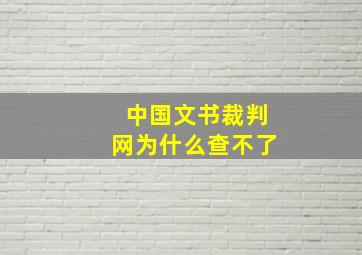 中国文书裁判网为什么查不了