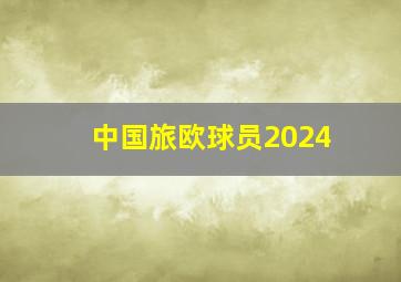 中国旅欧球员2024