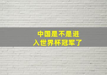 中国是不是进入世界杯冠军了