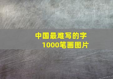 中国最难写的字1000笔画图片