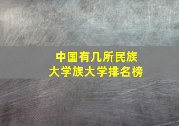 中国有几所民族大学族大学排名榜