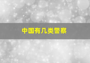 中国有几类警察