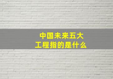 中国未来五大工程指的是什么